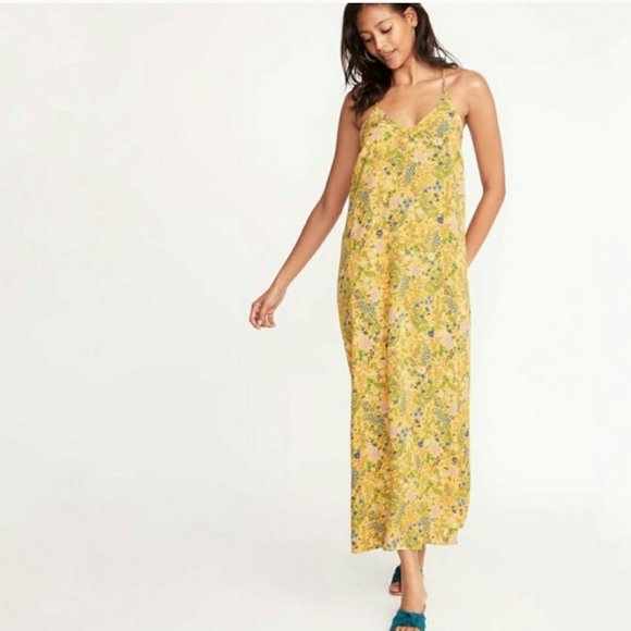 navy yellow floral dress